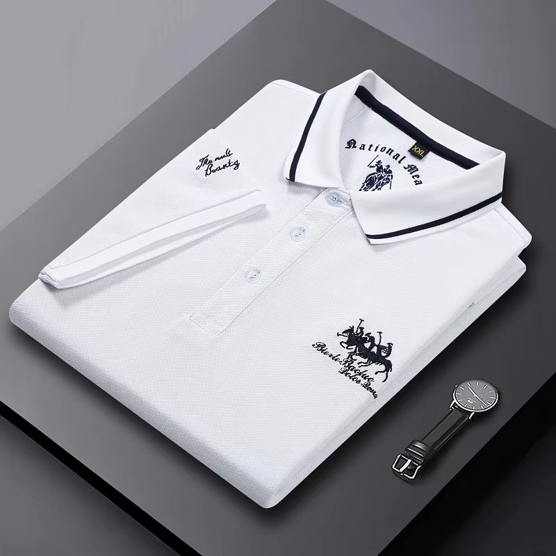 Herren Piqué Poloshirt mit Wappen-Stickerei