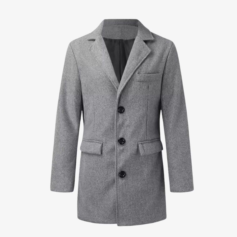 Eleganter Herren Wollmantel mit Reverskragen