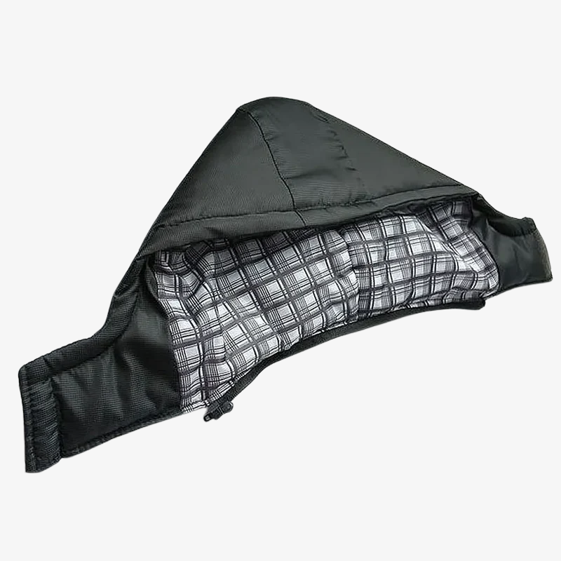 Herren Winter-Steppjacke mit Tartan-Futter & Kapuze