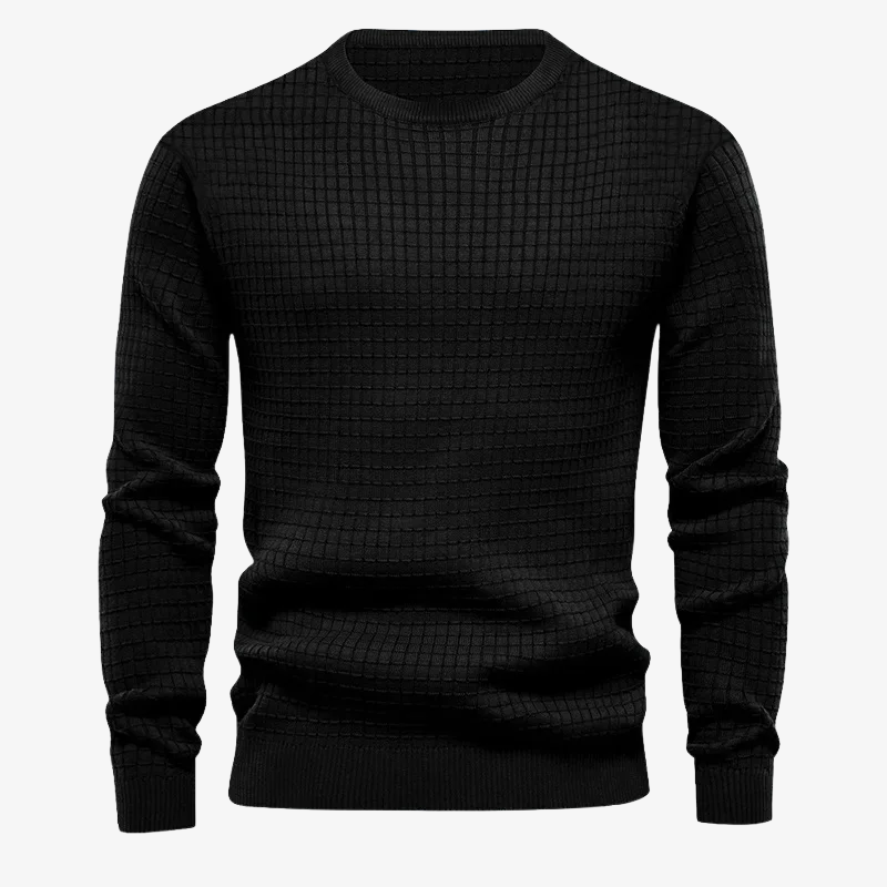 Herren Strickpullover mit Waffelstruktur