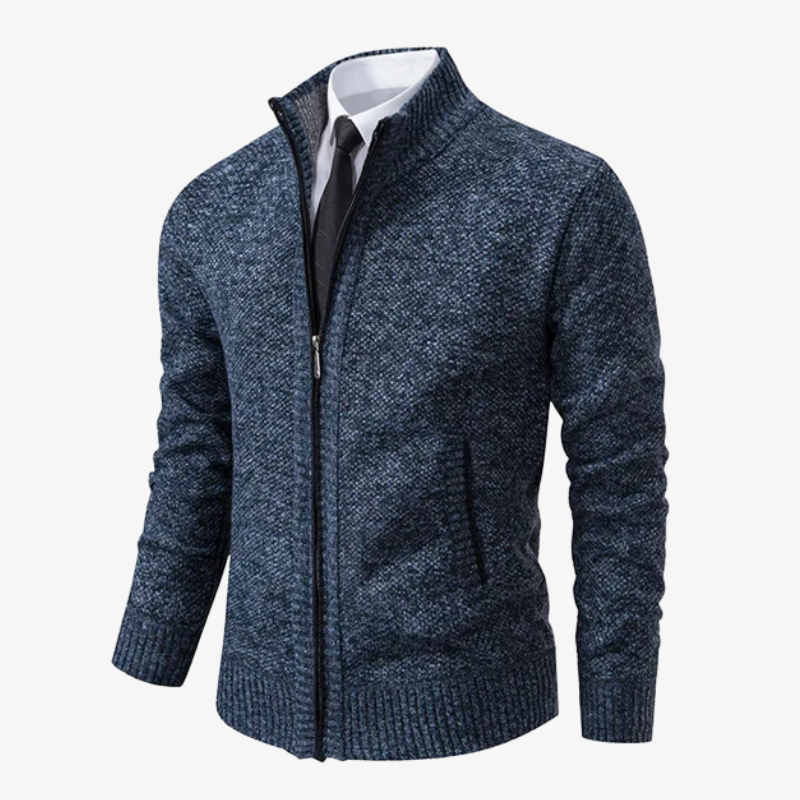Elegante Herren Strickjacke mit Reißverschluss
