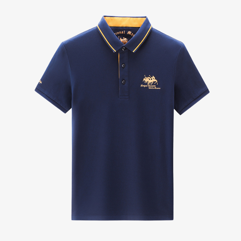 Herren Piqué Poloshirt mit Wappen-Stickerei