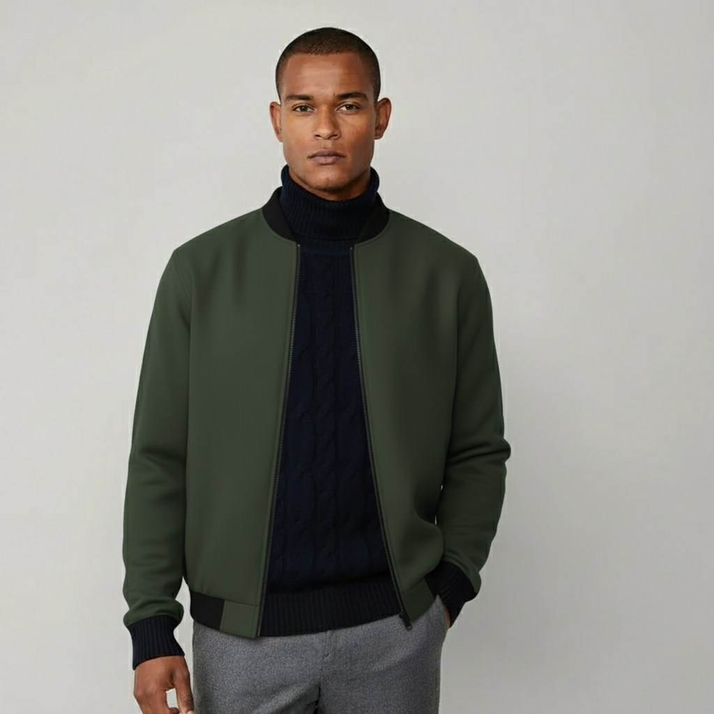 Leichte Herren Bomberjacke im Clean-Look