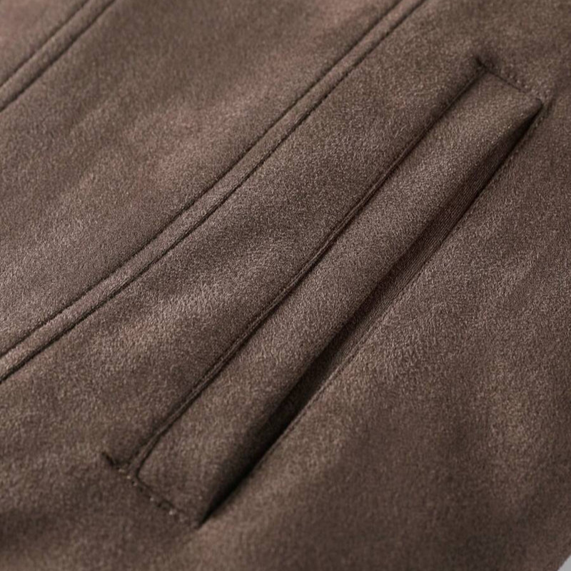 Herren Winterjacke in Wildleder-Optik mit Teddyfutter