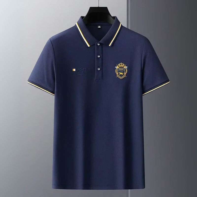 Klassisches Herren Poloshirt mit Wappen-Stickerei