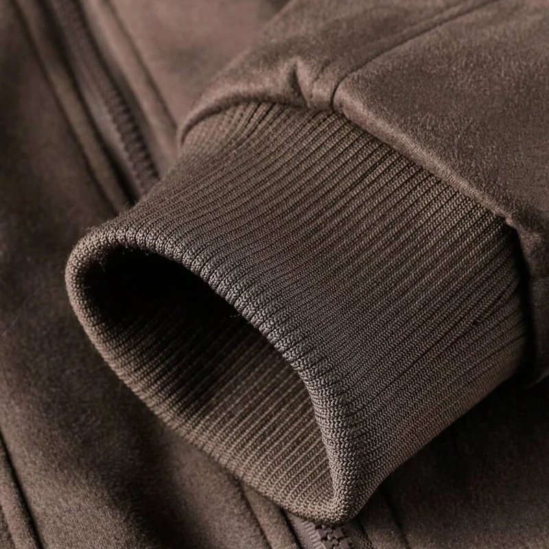 Herren Winterjacke in Wildleder-Optik mit Teddyfutter