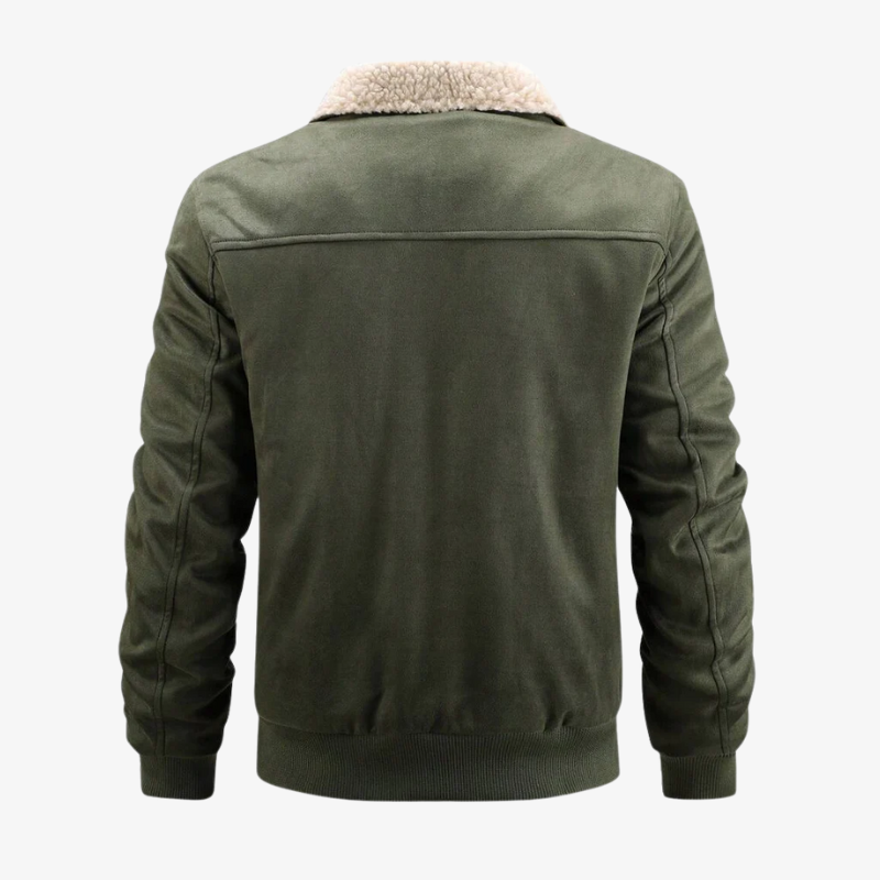 Herren Winterjacke in Wildleder-Optik mit Teddyfutter
