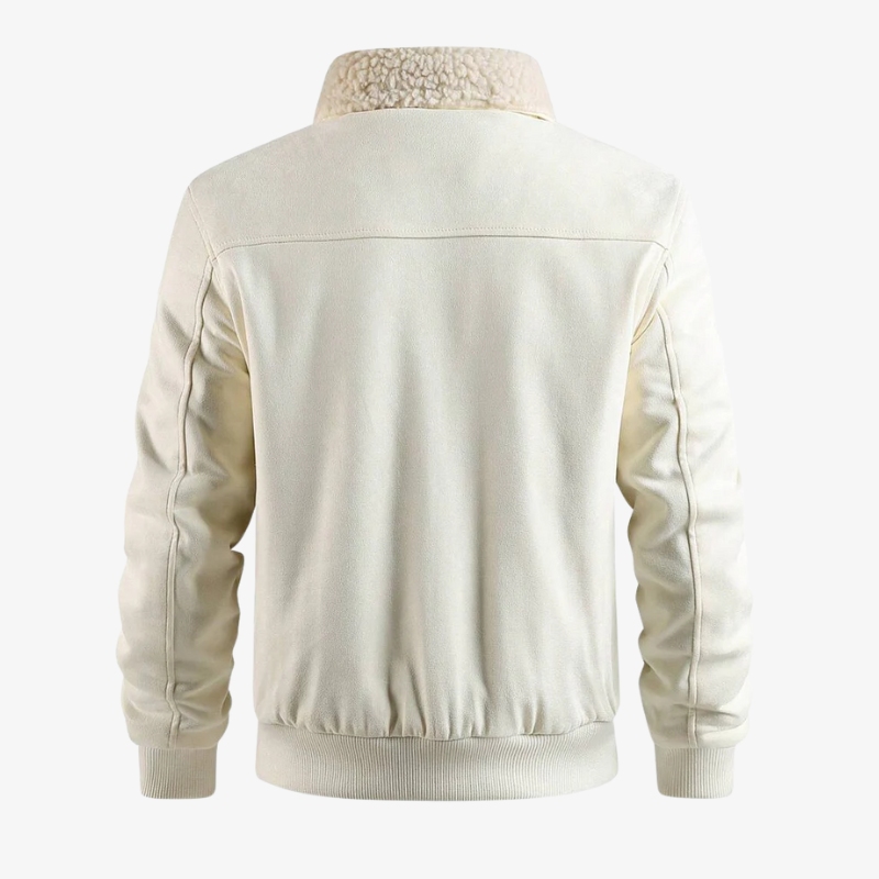 Herren Winterjacke in Wildleder-Optik mit Teddyfutter