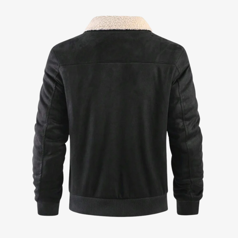 Herren Winterjacke in Wildleder-Optik mit Teddyfutter
