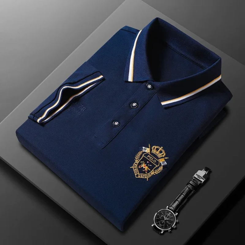 Klassisches Herren Poloshirt mit Wappen-Stickerei