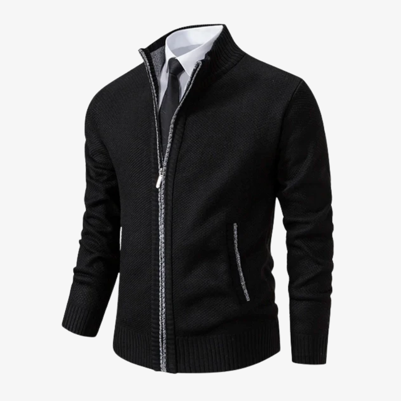 Elegante Herren Strickjacke mit Reißverschluss
