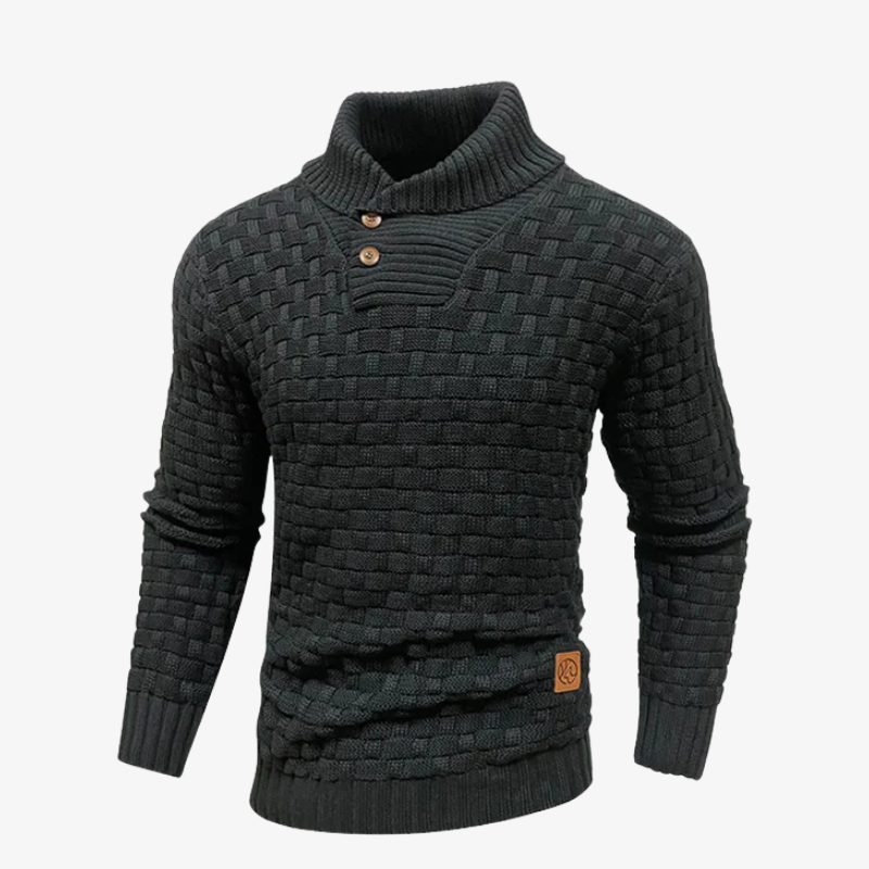 Robuster Herren Grobstrick-Pullover mit Flechtstruktur