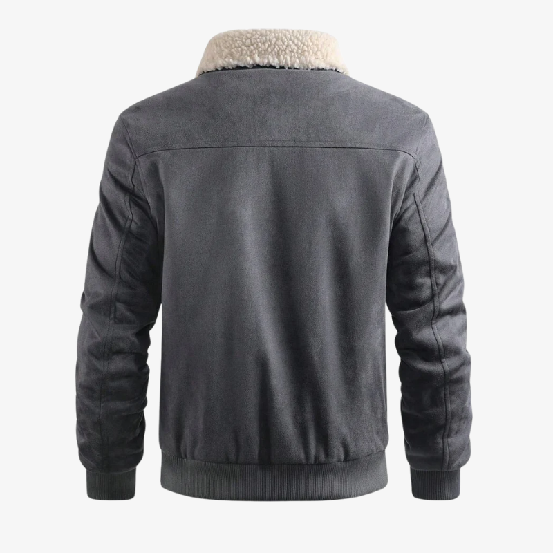 Herren Winterjacke in Wildleder-Optik mit Teddyfutter