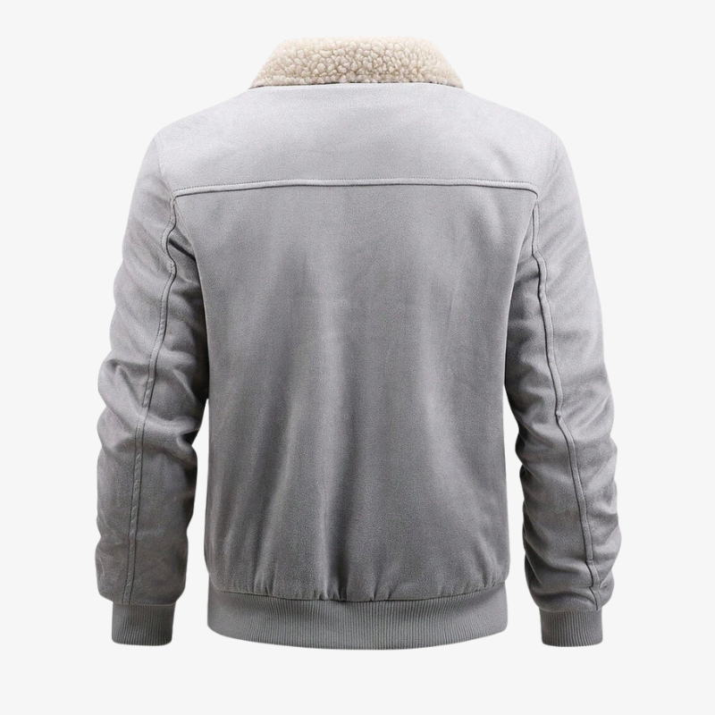Herren Winterjacke in Wildleder-Optik mit Teddyfutter