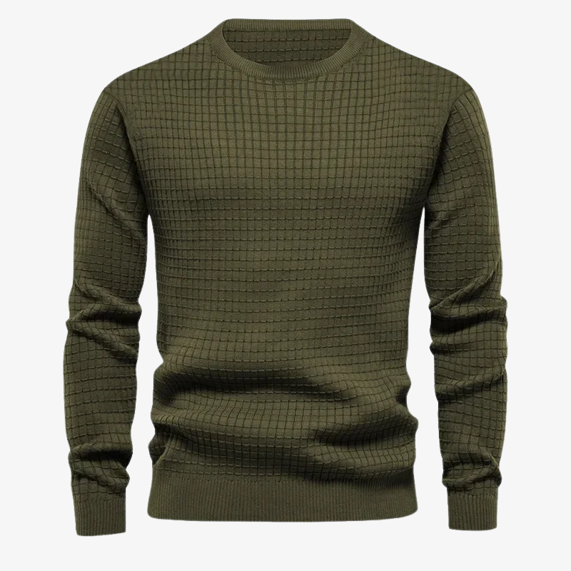 Herren Strickpullover mit Waffelstruktur