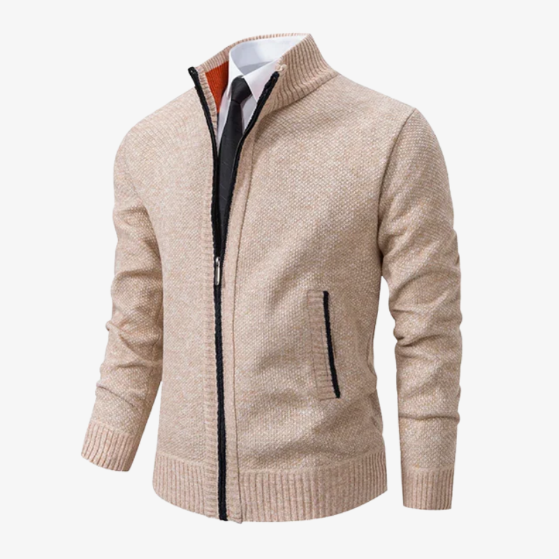 Elegante Herren Strickjacke mit Reißverschluss