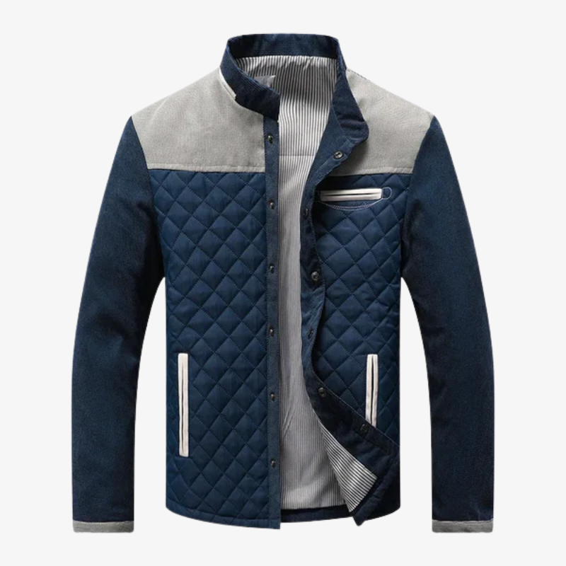Gesteppte Herren Hemdjacke mit Velours-Details