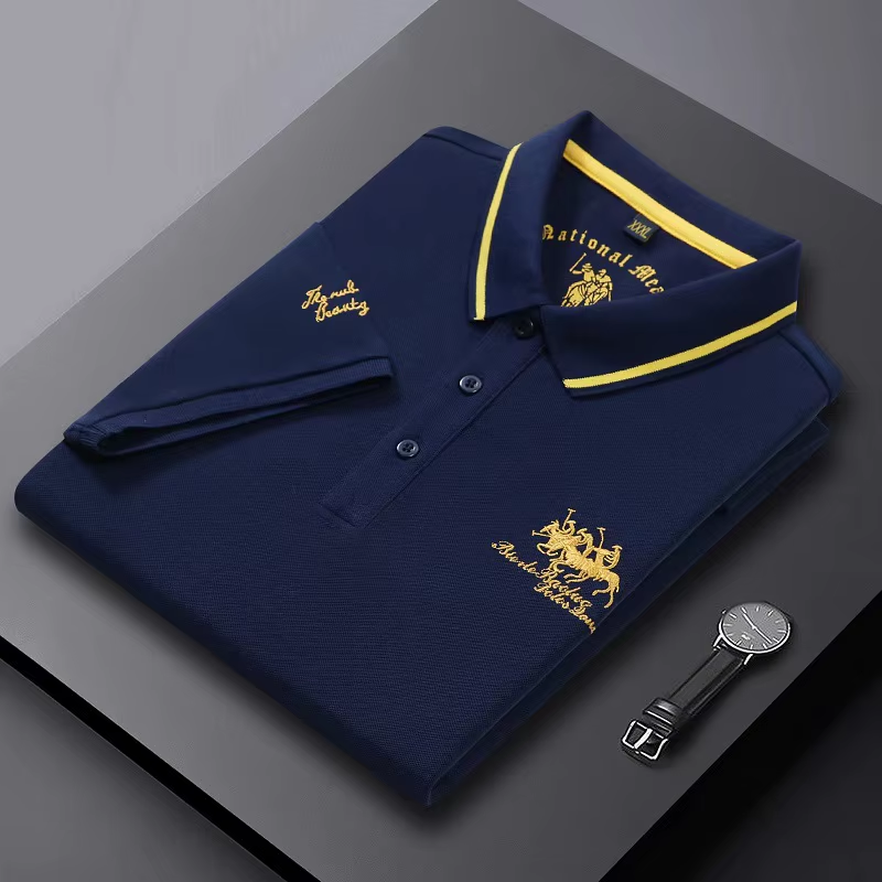 Herren Piqué Poloshirt mit Wappen-Stickerei