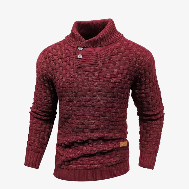 Robuster Herren Grobstrick-Pullover mit Flechtstruktur