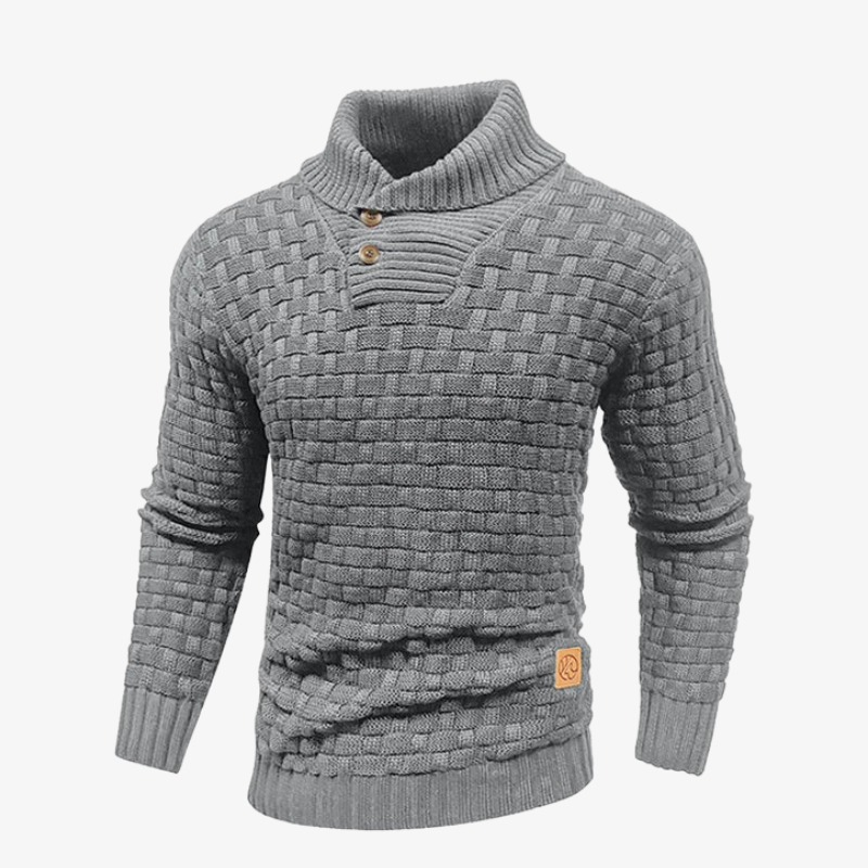 Robuster Herren Grobstrick-Pullover mit Flechtstruktur