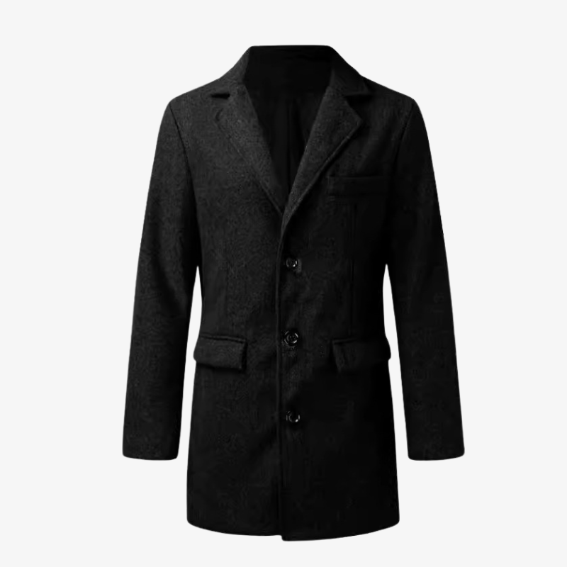 Eleganter Herren Wollmantel mit Reverskragen