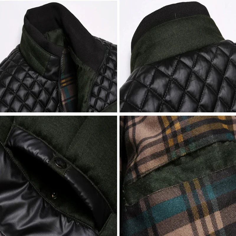 Moderne Herren Hybrid-Steppjacke im Materialmix