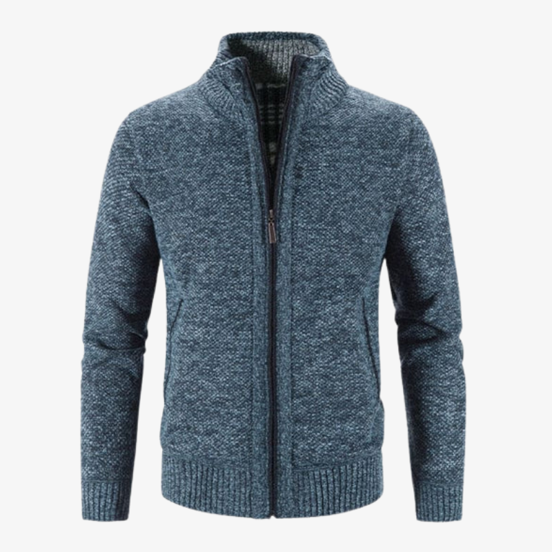 Strickjacke mit Reißverschluss & Stehkragen