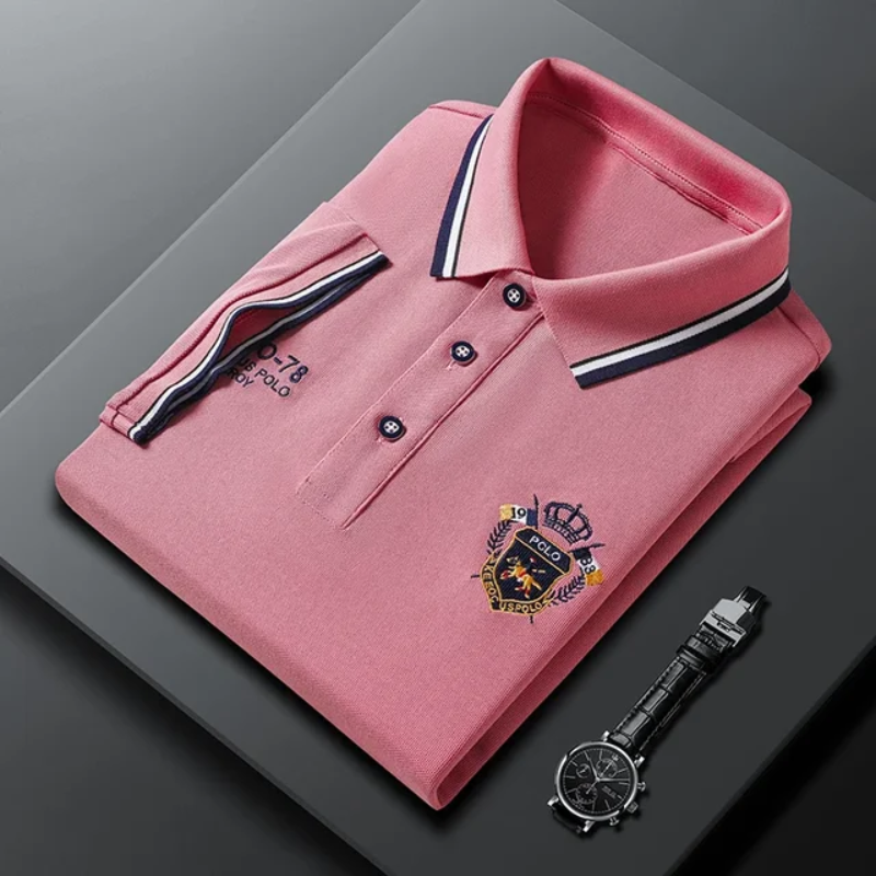 Klassisches Herren Poloshirt mit Wappen-Stickerei