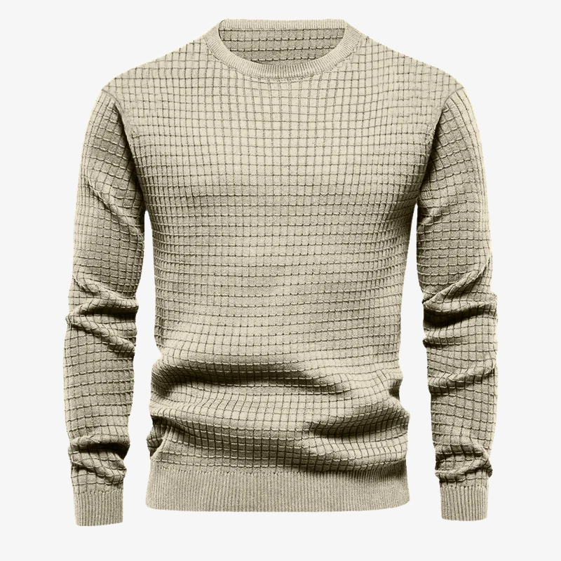 Herren Strickpullover mit Waffelstruktur