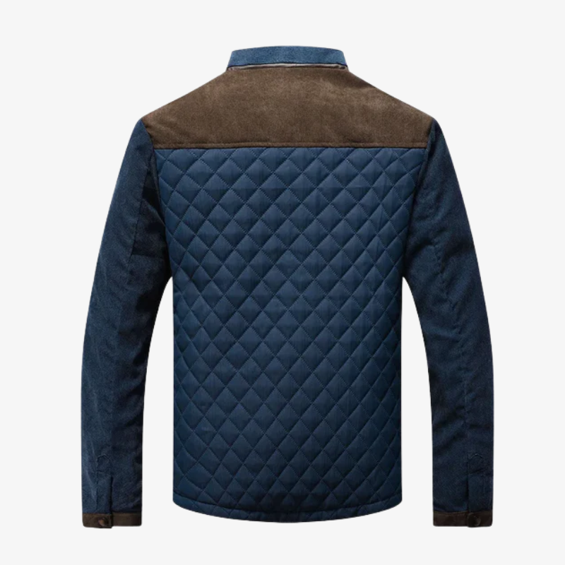 Gesteppte Herren Hemdjacke mit Velours-Details