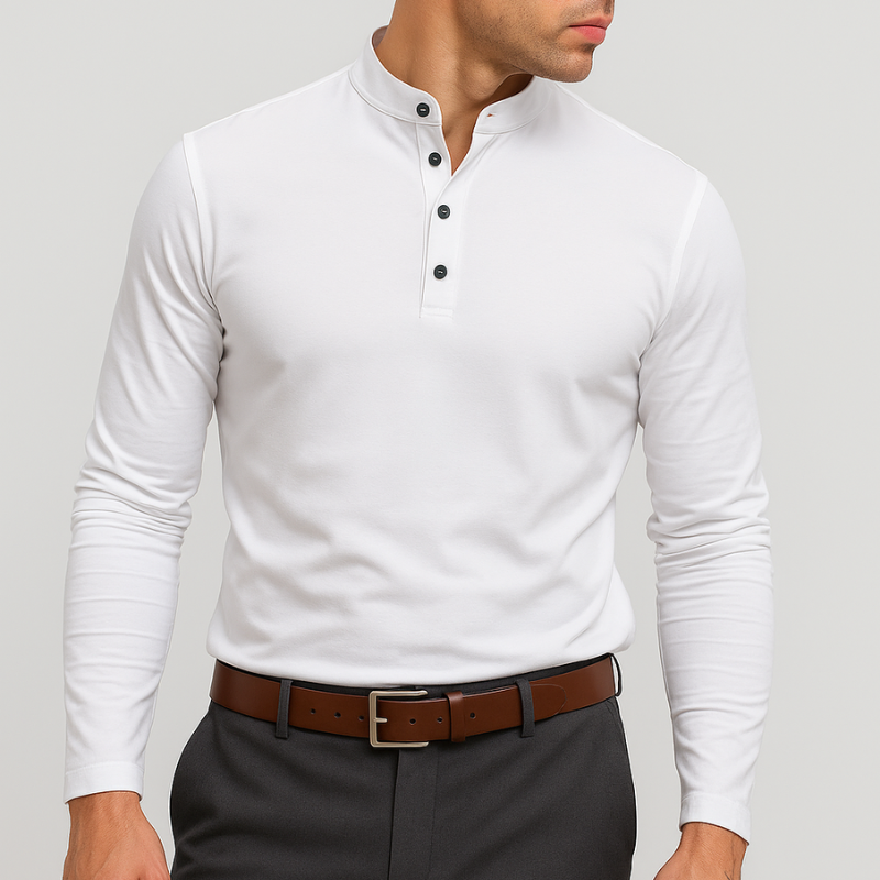 Modernes Herren Stehkragenhemd mit Stretch