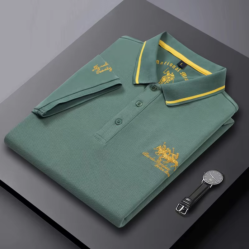 Herren Piqué Poloshirt mit Wappen-Stickerei