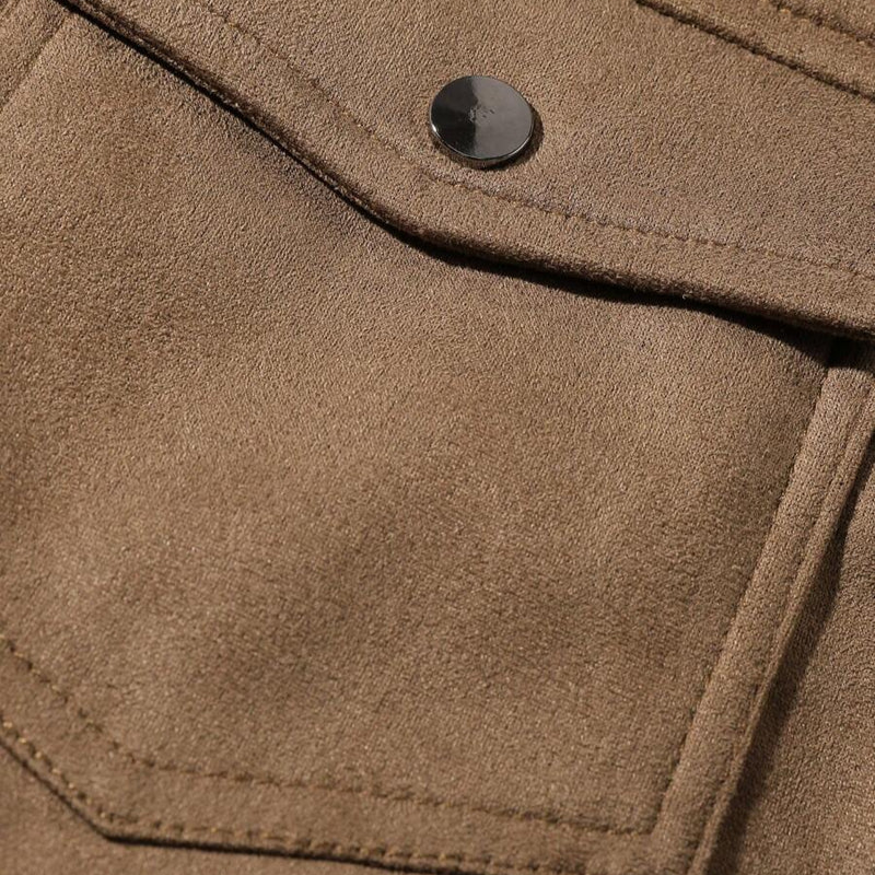 Herren Winterjacke in Wildleder-Optik mit Teddyfutter