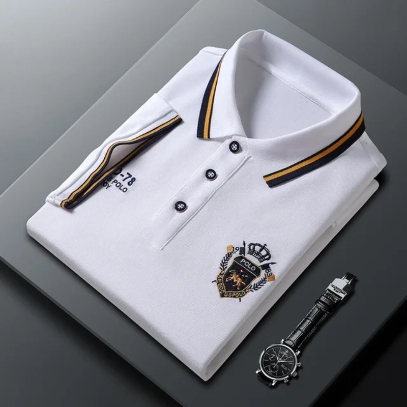 Klassisches Herren Poloshirt mit Wappen-Stickerei