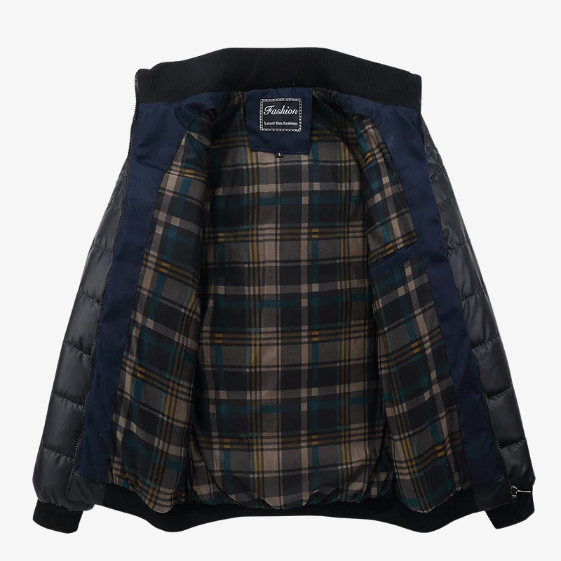Moderne Herren Hybrid-Steppjacke im Materialmix