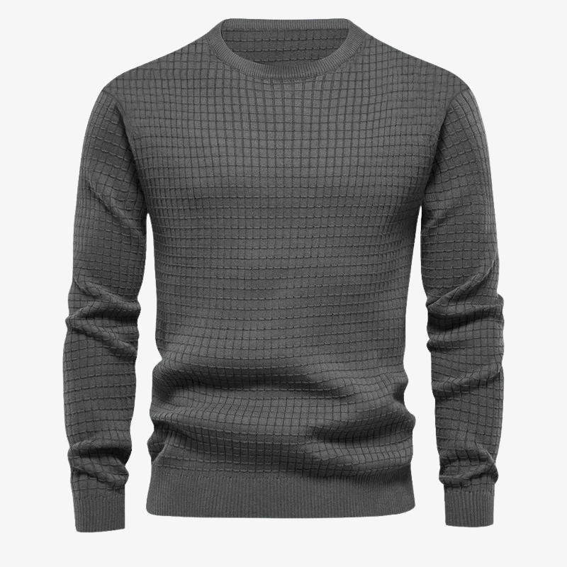 Herren Strickpullover mit Waffelstruktur