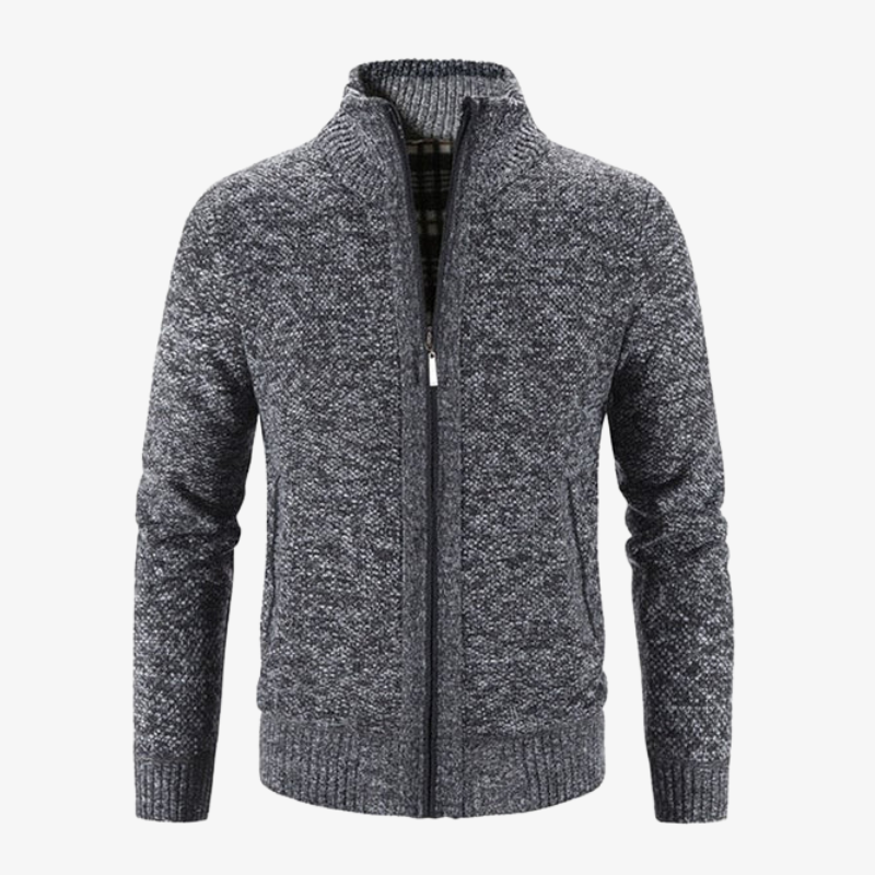 Strickjacke mit Reißverschluss & Stehkragen