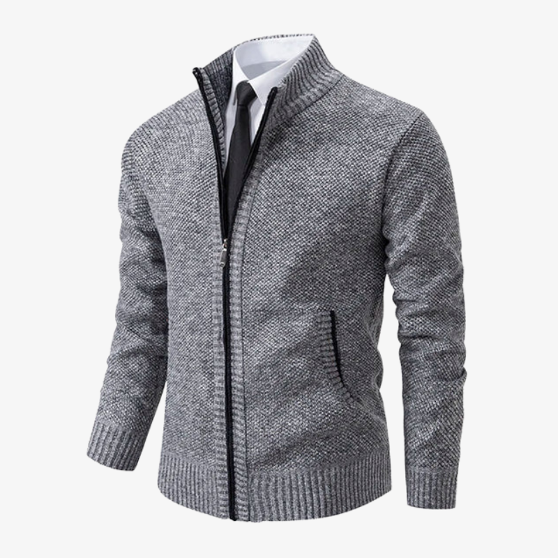 Elegante Herren Strickjacke mit Reißverschluss