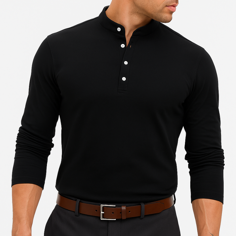 Modernes Herren Stehkragenhemd mit Stretch