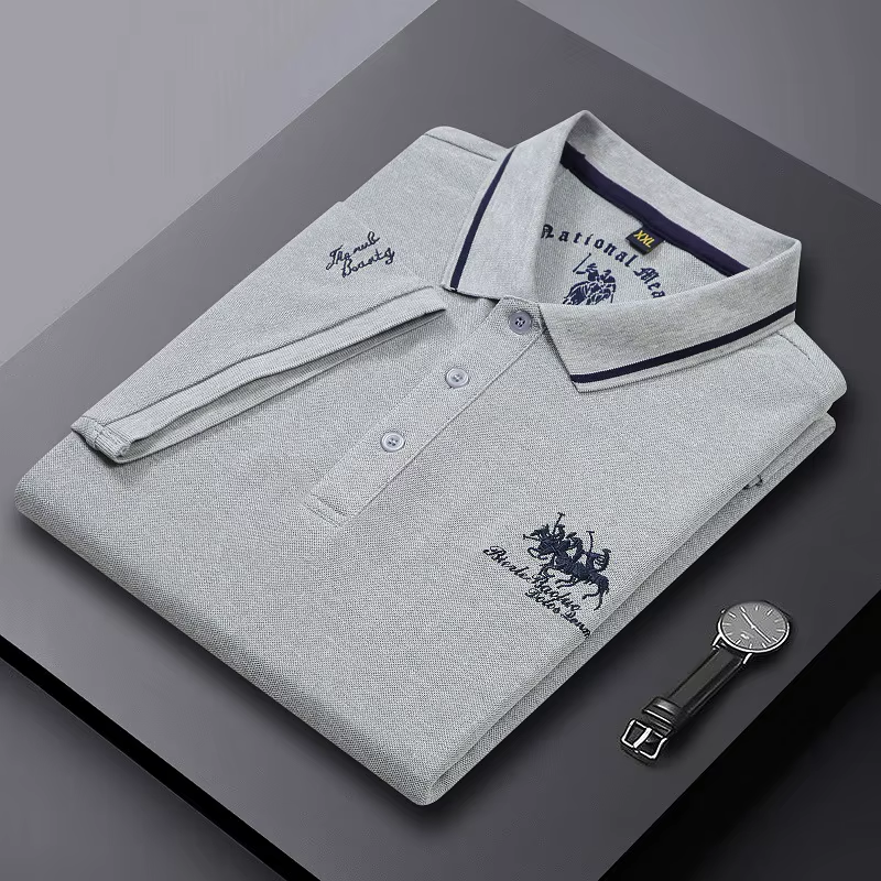 Herren Piqué Poloshirt mit Wappen-Stickerei