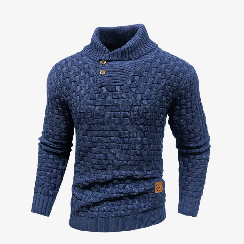 Robuster Herren Grobstrick-Pullover mit Flechtstruktur