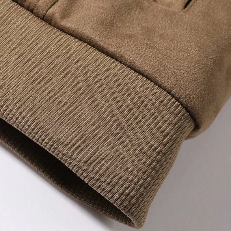 Herren Winterjacke in Wildleder-Optik mit Teddyfutter