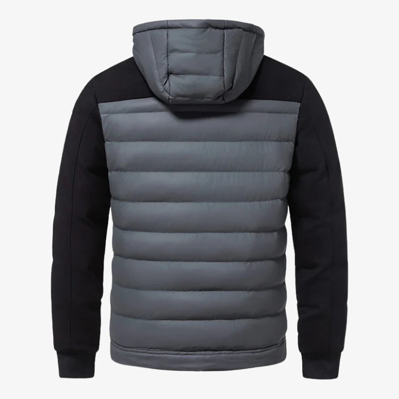 Herren Hybrid-Strickjacke mit Stepp-Front & Kapuze