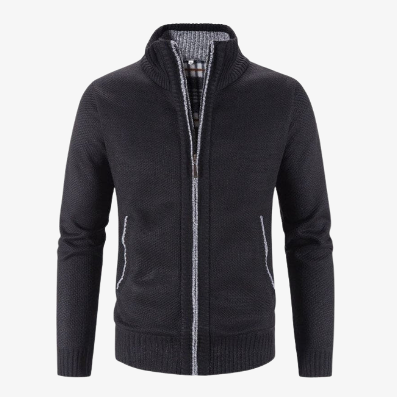 Strickjacke mit Reißverschluss & Stehkragen