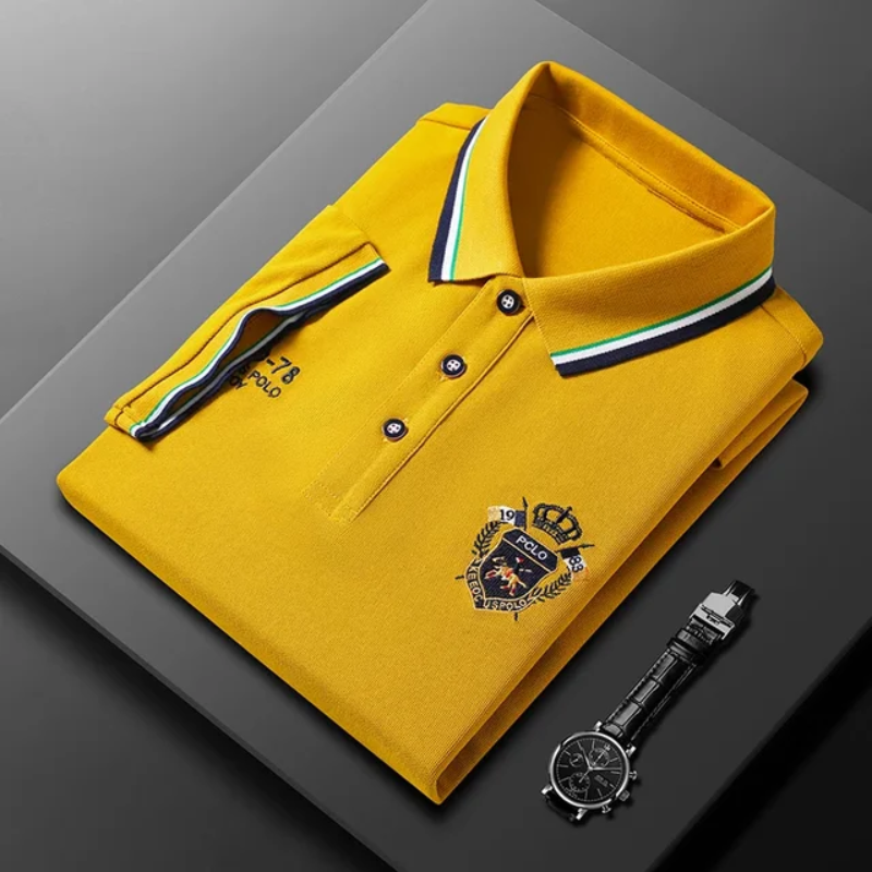 Klassisches Herren Poloshirt mit Wappen-Stickerei