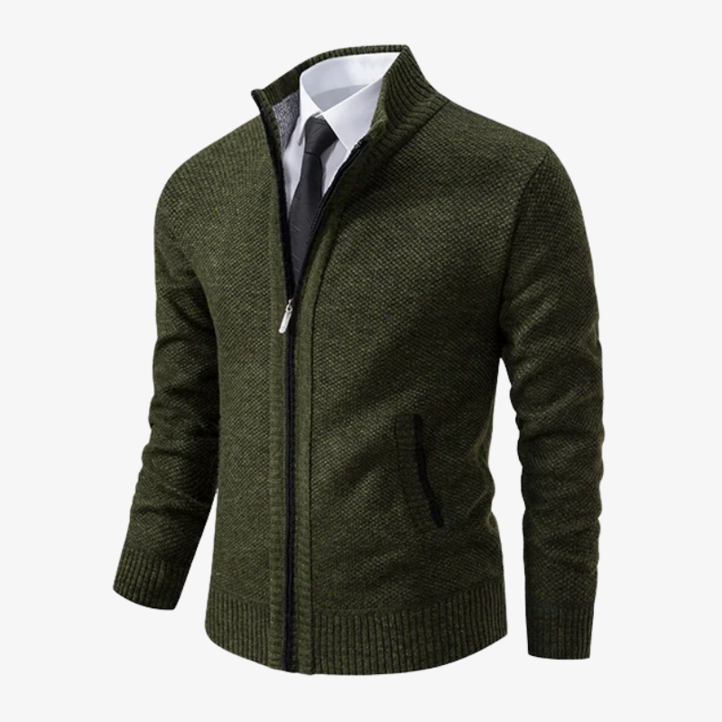 Elegante Herren Strickjacke mit Reißverschluss