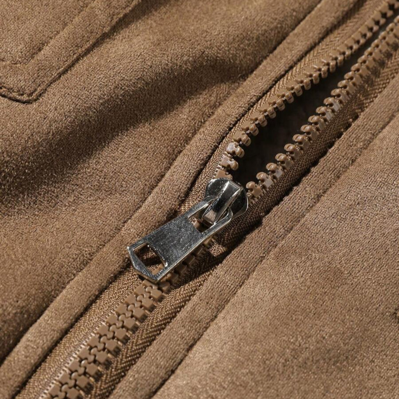 Herren Winterjacke in Wildleder-Optik mit Teddyfutter