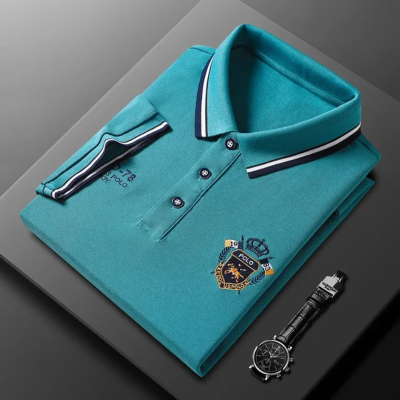Klassisches Herren Poloshirt mit Wappen-Stickerei