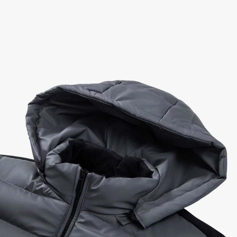 Herren Hybrid-Strickjacke mit Stepp-Front & Kapuze