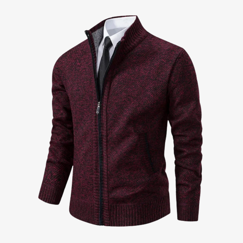Elegante Herren Strickjacke mit Reißverschluss